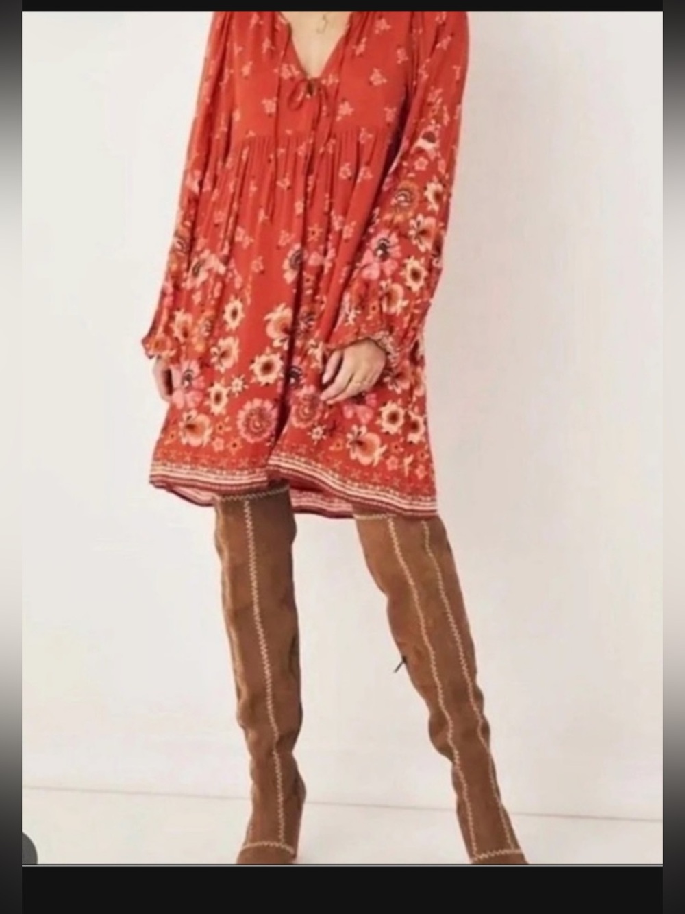 Spell & The Gypsy Collective orange Joni Campfire tunic dress
